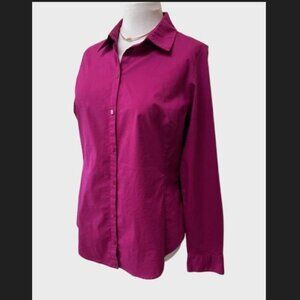 Worthington Magenta Button‑Down Shirt – Size 8